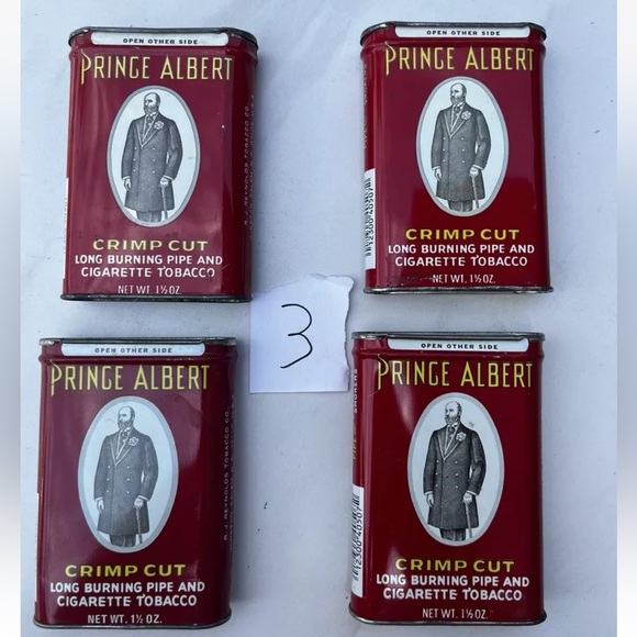 Vintage Lot of 4 Empty Prince Albert Cans - Collectible Tin Containers 3 - Picture 2 of 4